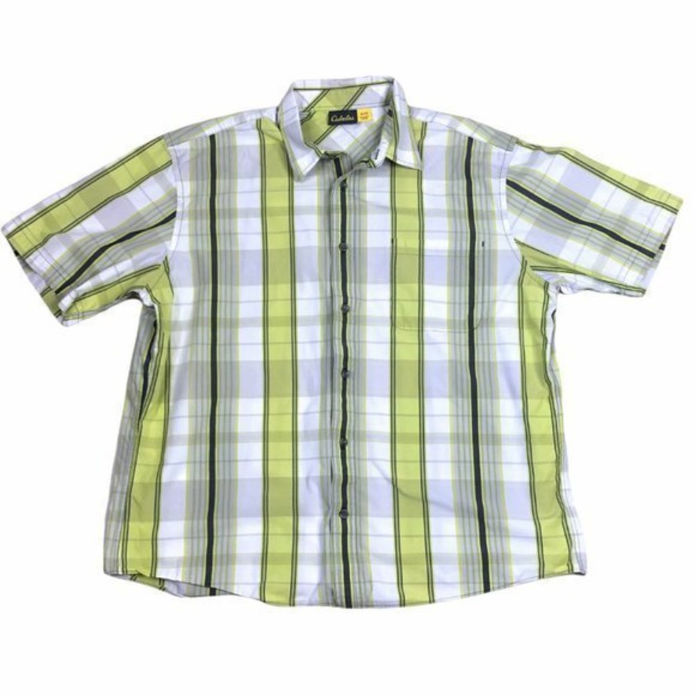 Cabelas Mens Button Front Short Sleeve Shirt Size XL